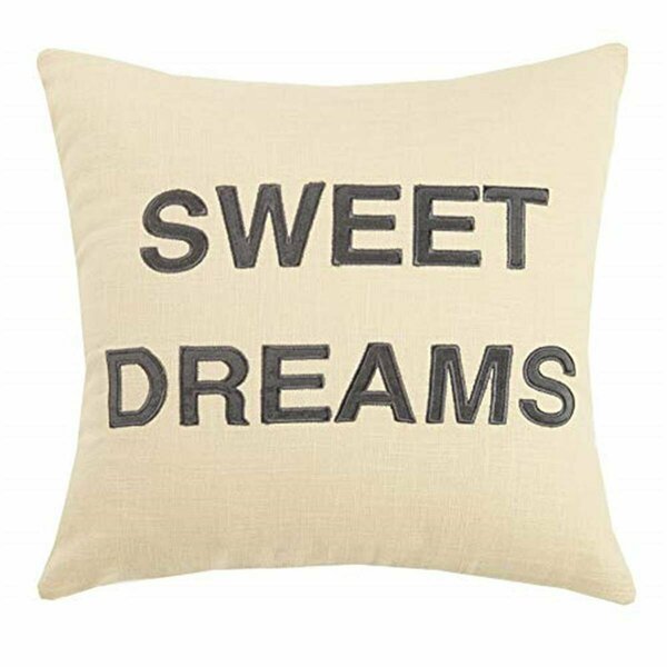 Puesta En Escena 16 x 16 in. Sweet Dreams Applique Embroidered Pillow, Grey PU3689145